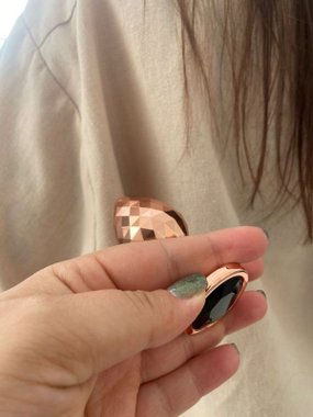 N69 aluminiowy ozdobny z kryształkiem różowe złoto S