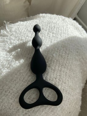 N69 Double Beads silikonowe koraliki ozdobne czarne 18,5 cm