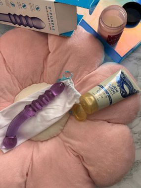 Gläs Purple Rain szklane dildo