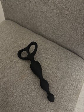 N69 Double Beads silikonowe koraliki ozdobne czarne 18,5 cm