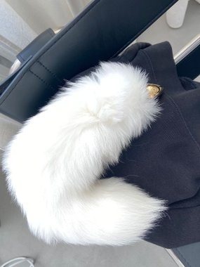 N69 ozdoba kostiumowa ogon dekoracyjny biały premium