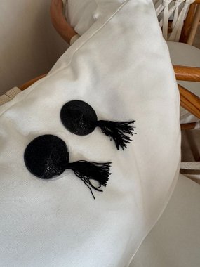 Mr. & Mrs. naklejki z frędzlami czarne