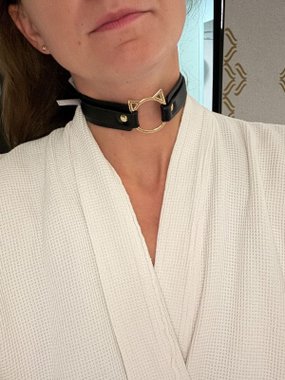 Mr. & Mrs. choker z kółkiem czarny