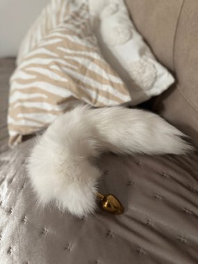 N69 ozdoba kostiumowa ogon dekoracyjny biały premium