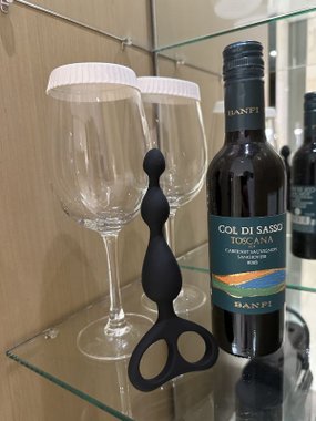 N69 Double Beads silikonowe koraliki ozdobne czarne 18,5 cm