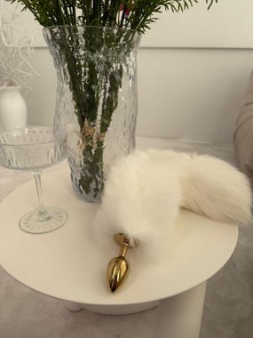 N69 ozdoba kostiumowa ogon dekoracyjny biały premium