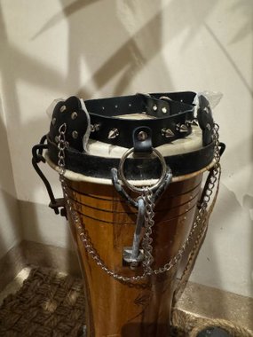 Mr. & Mrs. skórzana obroża z nasutnikami