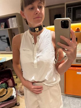 Mr. & Mrs. choker skórzany z o-ringiem czarny