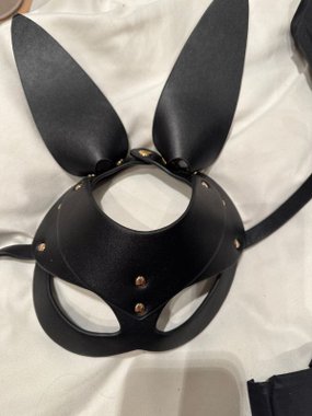 Mr. & Mrs. Maska królicza z długimi uszami czarna