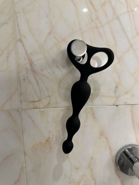 N69 Double Beads silikonowe koraliki ozdobne czarne 18,5 cm