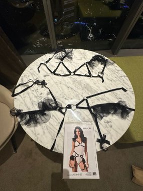 NAKAI Seraphine czarny komplet z tiulowymi detalami