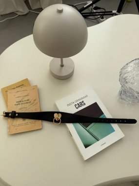 Mr. & Mrs. choker skórzany z o-ringiem czarny