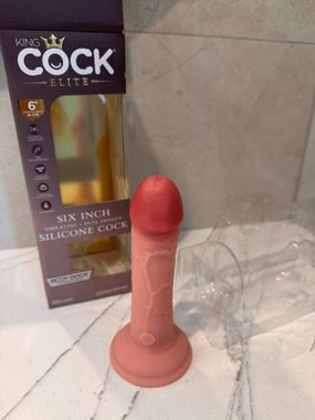 King Cock® Elite 6 Silicone Dual Density Cock z wibracjami