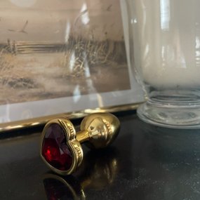 Korek analny z kryształkiem Gold Heart plug